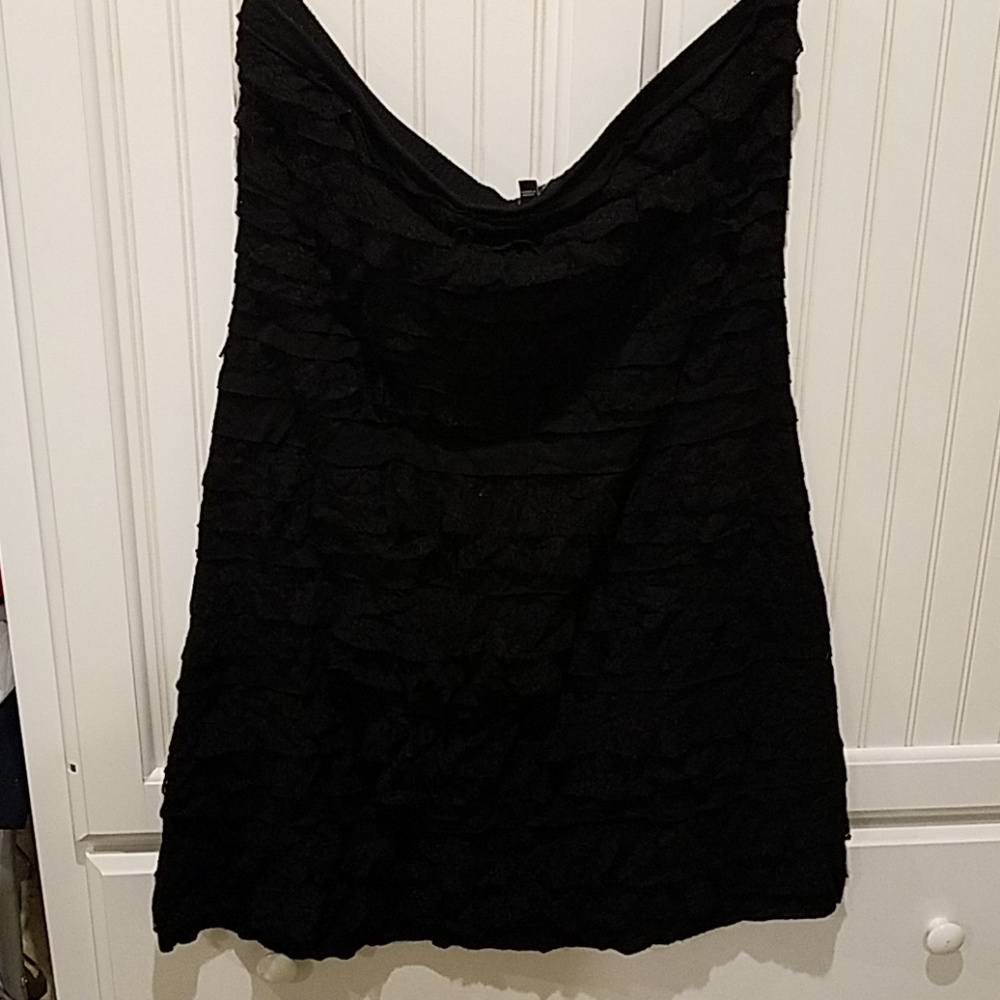 Black strapless dress